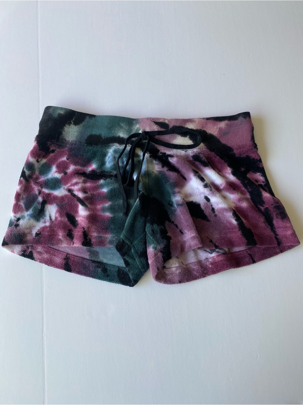 Hard Tail Tie-Dye Athletic Shorts - Pink, Green & Black